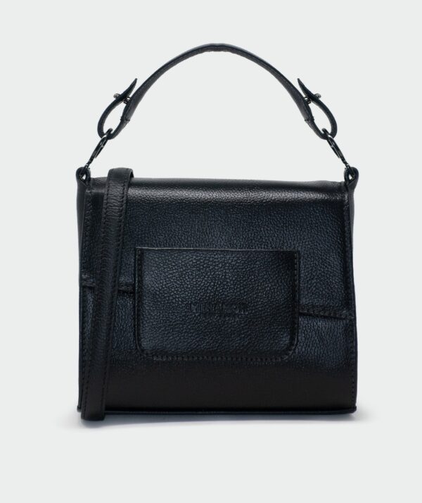 Anastasio Micro Crossbody Handbag Black Leather - All Over Eyes Embroidery